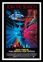 Den originale filmplakat for 'Star Trek III: The Search for Spock'.